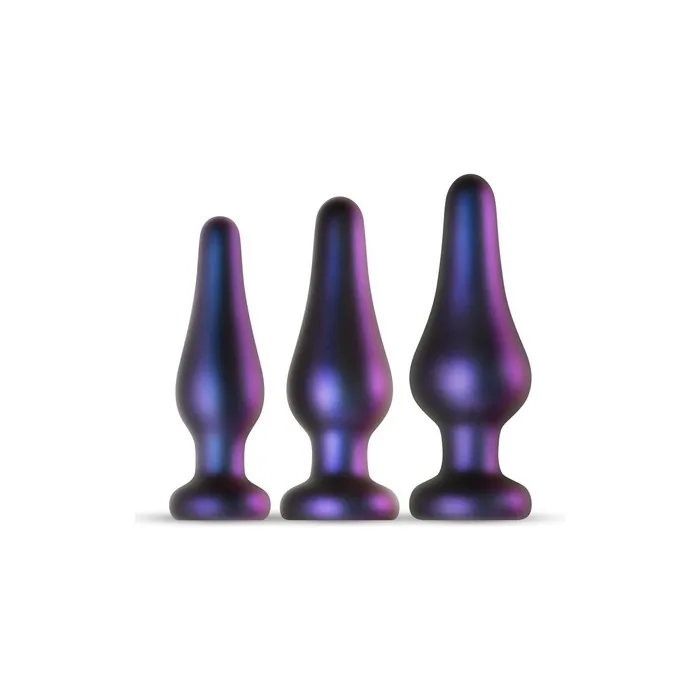 Hueman Comets Butt Plug Set - 3 Silicone Anal Plugs Purple