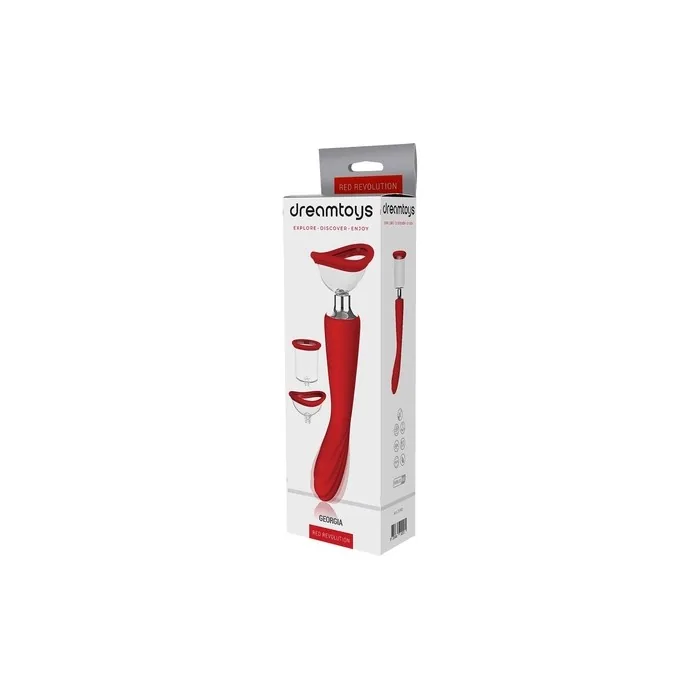 DREAM TOYS Red Revolution Multifunctional Vibrator with Suction Function - Georgia