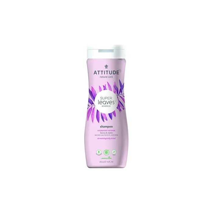 ATTITUDE Super Leaves Shampoo 473ml Quinoa and Jojoba Moisturizing Shampoo for All Hair Types Vegan Shampoo Mild Shampoo for Dry Hair