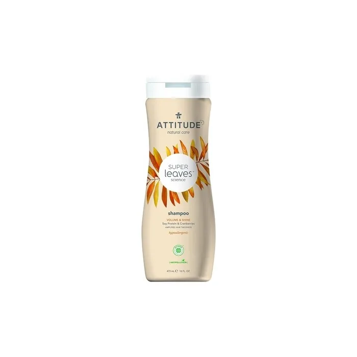 ATTITUDE Super Leaves Shampoo 473ml Shine & Volume Vegan Shampoo without Silicones, Sulfates, and Parabens - Silicone-Free Shampoo for Fine Hair