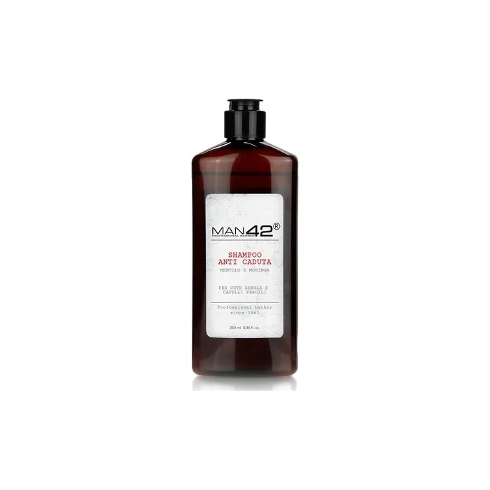 Man 42 Hair Loss Shampoo for Weak Skin and Brittle Hair with Menthol and Moringa 250ml