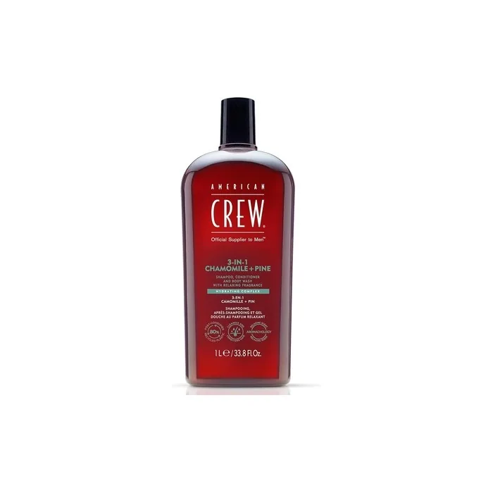 American Crew 3-IN-1 Chamomile Pine Shampoo Conditioner and Body Wash 33.8 Fl Oz