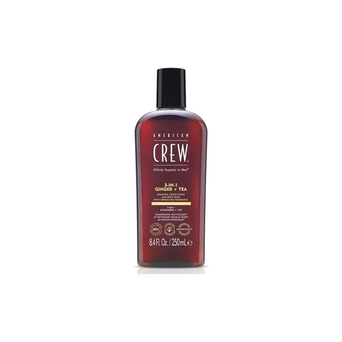 American Crew 3-IN-1 Ginger + Tea Shampoo, Conditioner and Body Wash 8.4 Fl Oz
