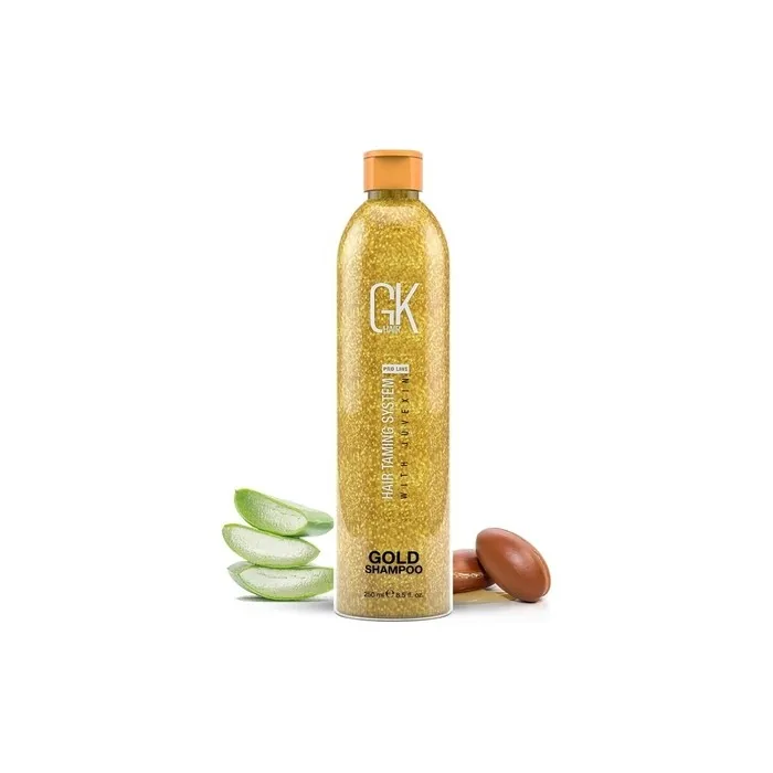 GK HAIR Global Keratin Gold Shampoo 8.5 Fl Oz/250ml Hair Moisturizing Shine and Protection With Argan Oil Shea Butter Natural Oils All Hair Types