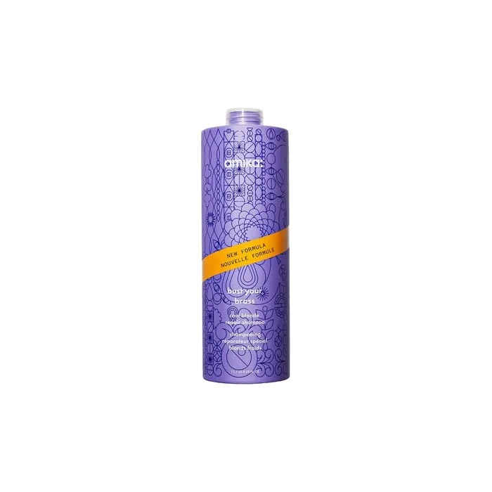 Amika Bust Your Brass Cool Blonde Repair Shampoo 33.8 Fl Oz