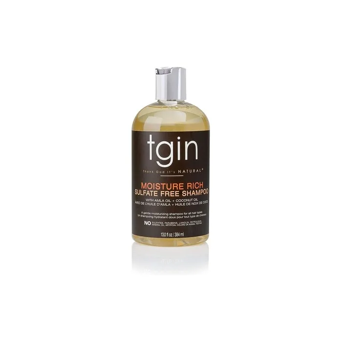 TGIN Thank God It's Natural Moisture Rich Sulfate Free Shampoo With Amla Oil and Coconut Oil 13 Fl oz