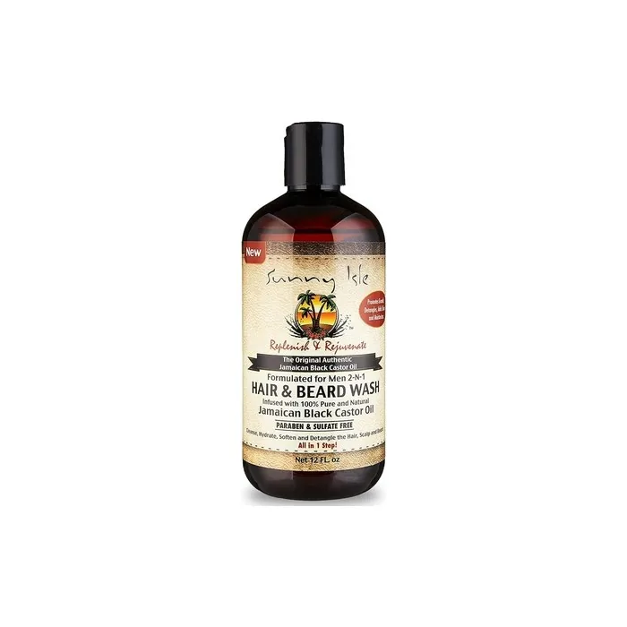 Sunny Isle Jamaican Black Castor Oil for Hair and Beard Wash 340ml