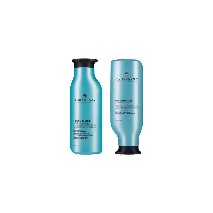 Pureology Strength Cure Damaged Hair Shampoo and Conditioner Set for Strengthening Color Treated Hair 9 Fl Oz