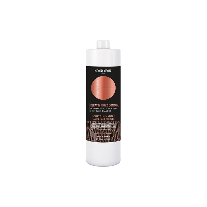 Eugene Perma Professional 2 in 1 Keratin Frizz Control Anti-Frizz Shampoo for Thick Hair/Curls/Rebels 1L