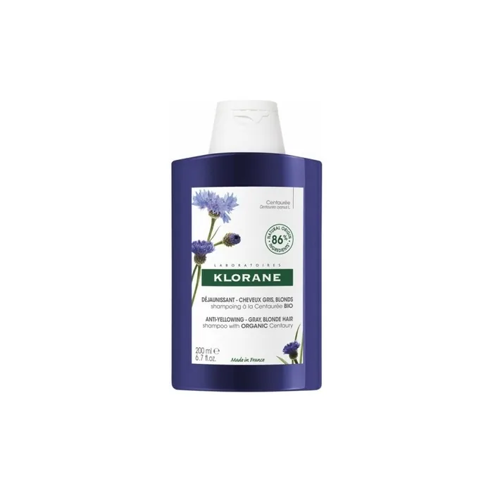 Klorane Reflection Shampoo With Centaurea Extract 200ml Neutralizes Yellow Tones For White Gray And Platinum Blonde Hair