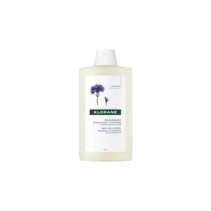 Klorane Centaurea Shampoo 400ml Antiyellowing Shampoo For White Gray And Platinum Blonde Hair
