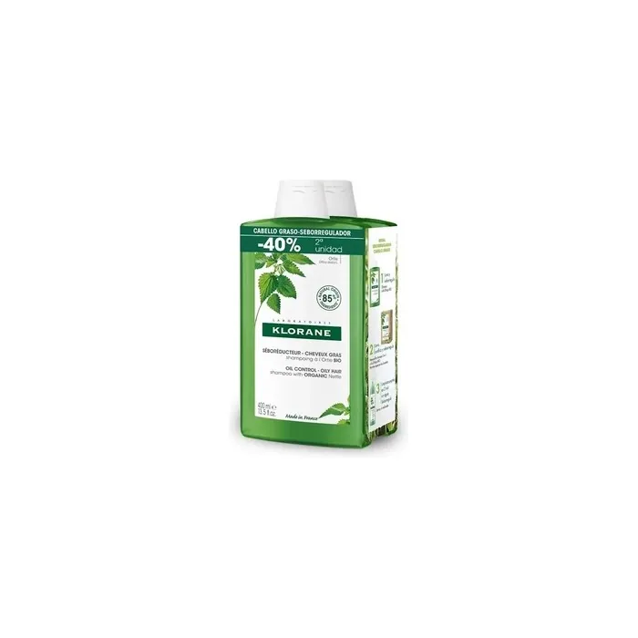 Klorane Klorane Duplo Nettle Shampoo 2x400ml