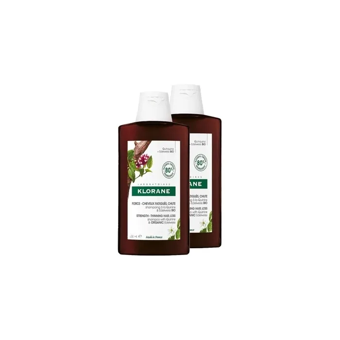 Klorane Klorane Shampoo With Quinine And Edelweiss Bio 2x400ml