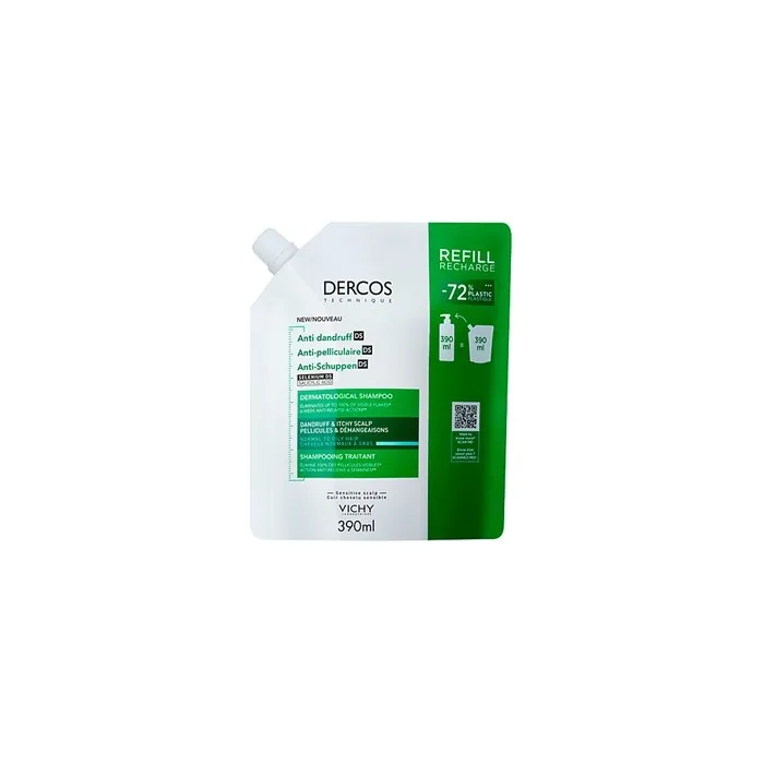 Dercos Antidandruff Shampoo For Normal To Oily Hair 390ml Refill