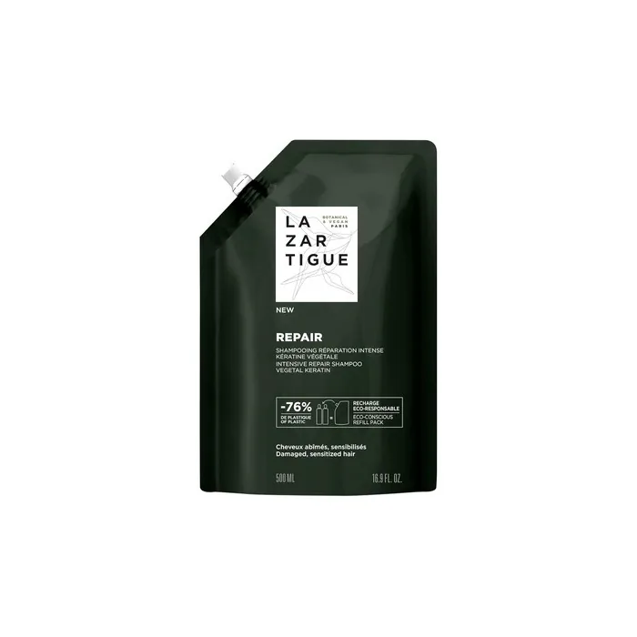 Lazartigue Repair Shampoo Enriched with Vegetal Keratin 16.9 Fl Oz