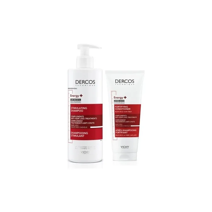 Vichy Dercos Energy Stimulating Shampoo 400 Ml And Fortifying Conditioner 200 Ml