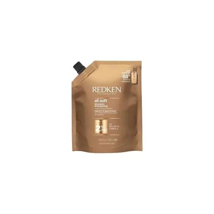 Redken All Soft Shampoo Refill Pouch 500ml Nourishing Hair Care