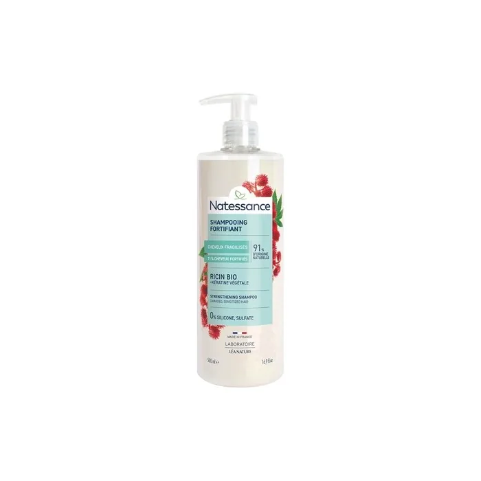 Natessance Castor Oil and Plant-Derived Keratin Shampoo for Hair Strengthening