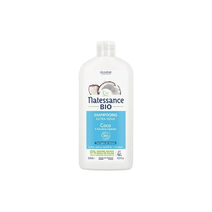 Natessance Organic Extra-Gentle Coconut and Vegetable Keratin Shampoo 500ml