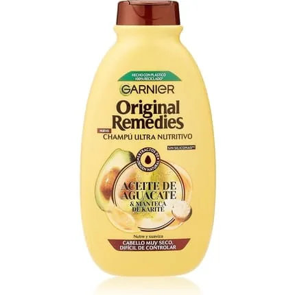 Garnier Original Remedies Shampoo with Avocado Oil and Shea Butter for Rebellious and Dry Hair 300ml