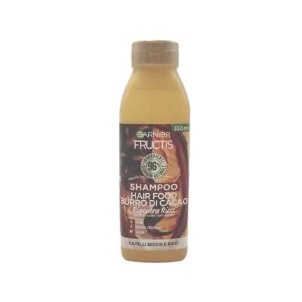 Garnier Fructis Hair Food Cocoa Butter Regeneration Shampoo for Dry Hair and Curls 97% Natural Ingredients Silicone Free 350ml Curly Hair