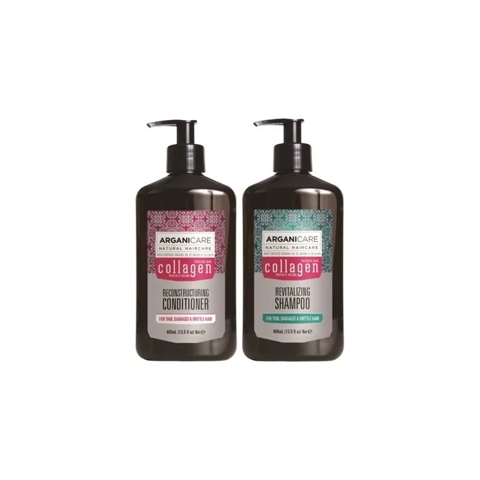 Arganicare Duo Volume With Collagen Shampoo And Conditioner For Fine Lifeless Hair