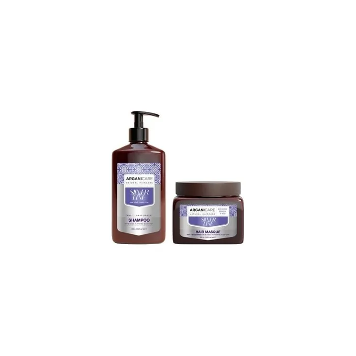 Arganicare Shampoo 400 Ml And Mask 500 Ml For Yellow Tones For Light Bleached Or Gray Hair