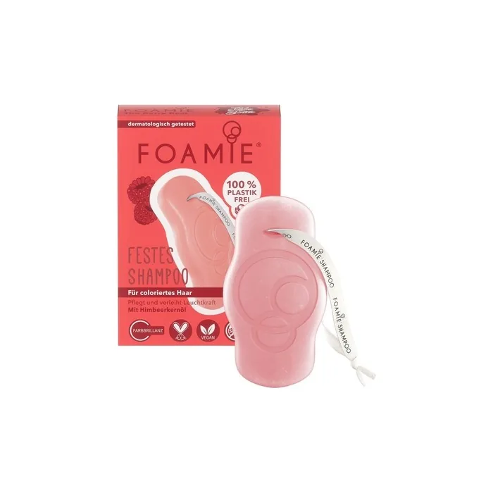 Foamie Solid Shampoo for Colored Hair with Raspberry Seed Oil 80g - 100% Vegan and Plastic-Free