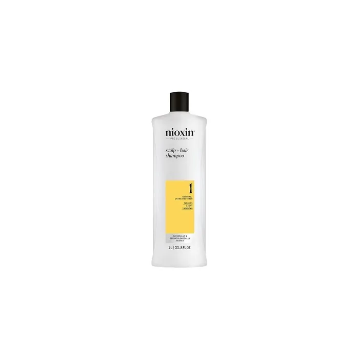 Nioxin Niox Sys 1 Cleanser Shampoo 1000 Ml Cleansing Shampoo For Fine Natural Hair Thinning Slightly