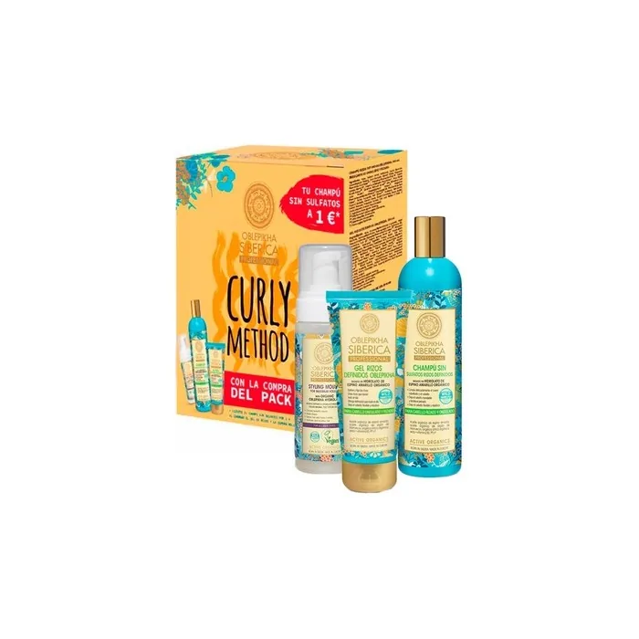 Natura Siberica Oblepikha Shampoo Without Sulfates Curls 400ml Curl Gel 200ml Foam 170ml