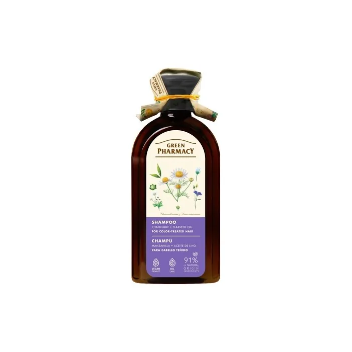 Elfa Pharm Green Pharmacy Shampoo For Colored Hair Chamomile And Flaxseed Oil 350 Ml