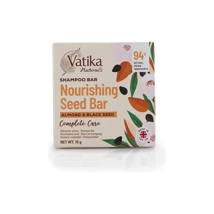 Vatika Naturals Complete Care Shampoo Bar 75g - Enriched with Almond Oil and Black Seed Extracts for Damaged Hair
