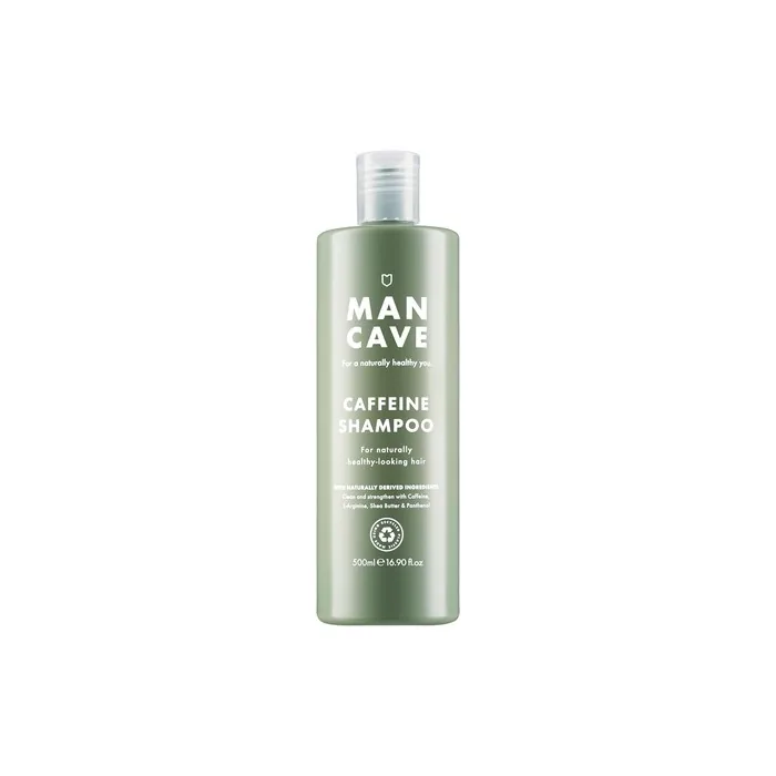 ManCave Caffeine Shampoo 500ml for Men - Supports Healthy Hair Growth with Caffeine, Panthenol and Vitamin E - Natural Formula - Sulphate Free - Vegan Friendly - Made in England