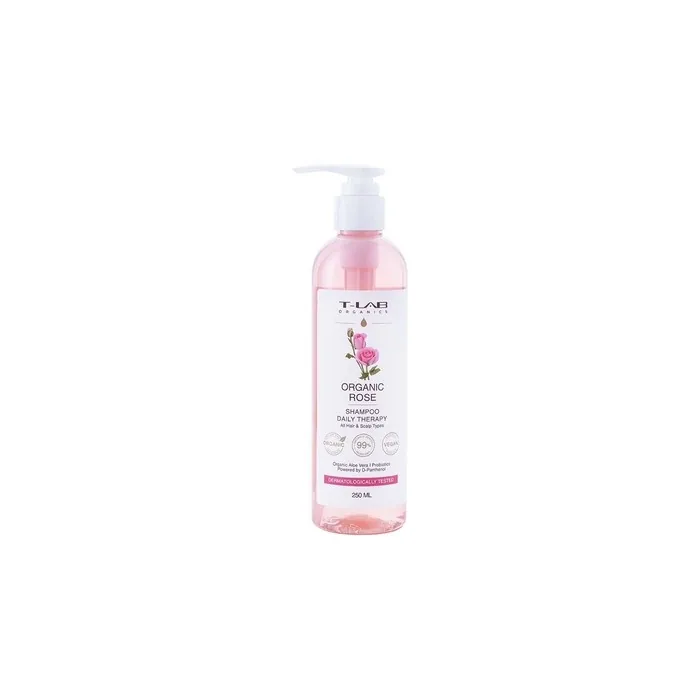 99% T-LAB ORGANICS Hair Therapy Daily Bio Rose Shampoo Natural Ingredients