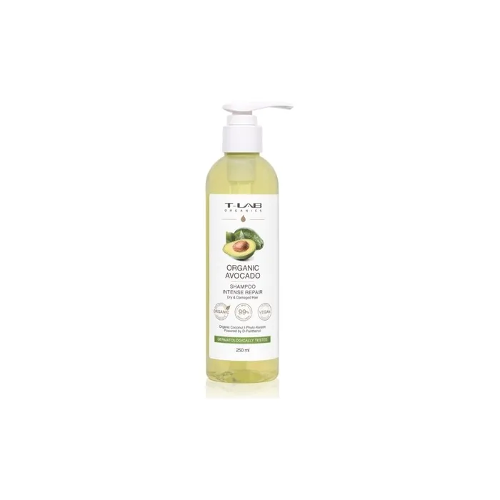 Tlab Organics Organic Avocado Intense Repair Shampoo Shampoo For Damaged And Fragile Hair Ml