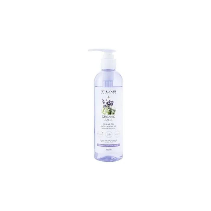 99% T-LAB ORGANICS Anti-Dandruff Hair Shampoo with Organic Sage Natural Ingredients