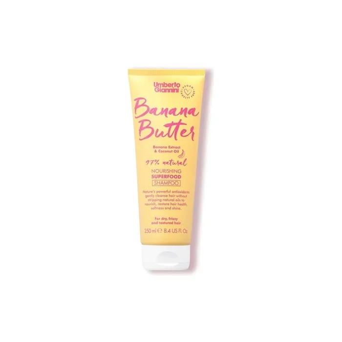 Umberto Giannini Banana Butter Nourishing Superfood Shampoo Vegan Cruelty Free Moisturising Formula 250ml