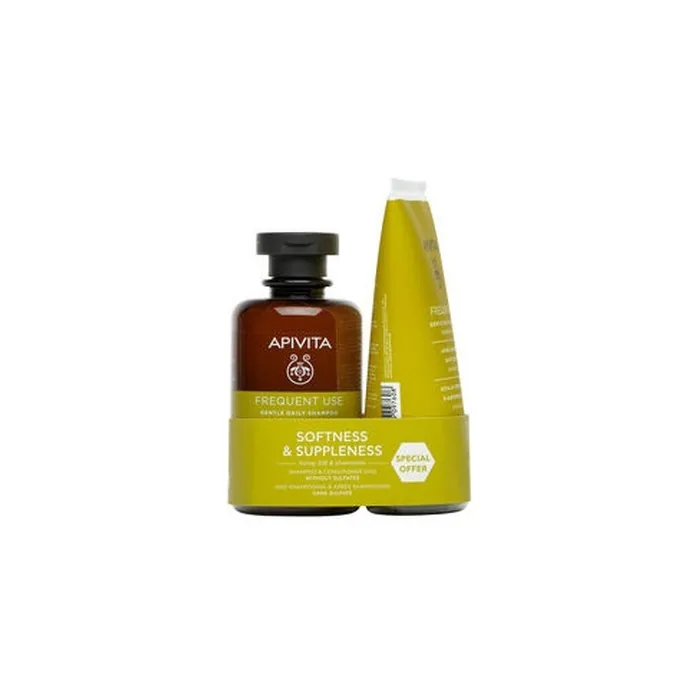Apivita Daily Shampoo and Conditioner with Chamomile and Honey - 2-Pack