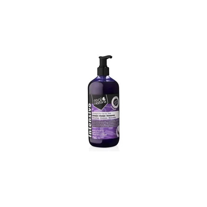 Real Natura Pro-Color and Tone Shampoo Purple Shampoo for White and Blonde Hair