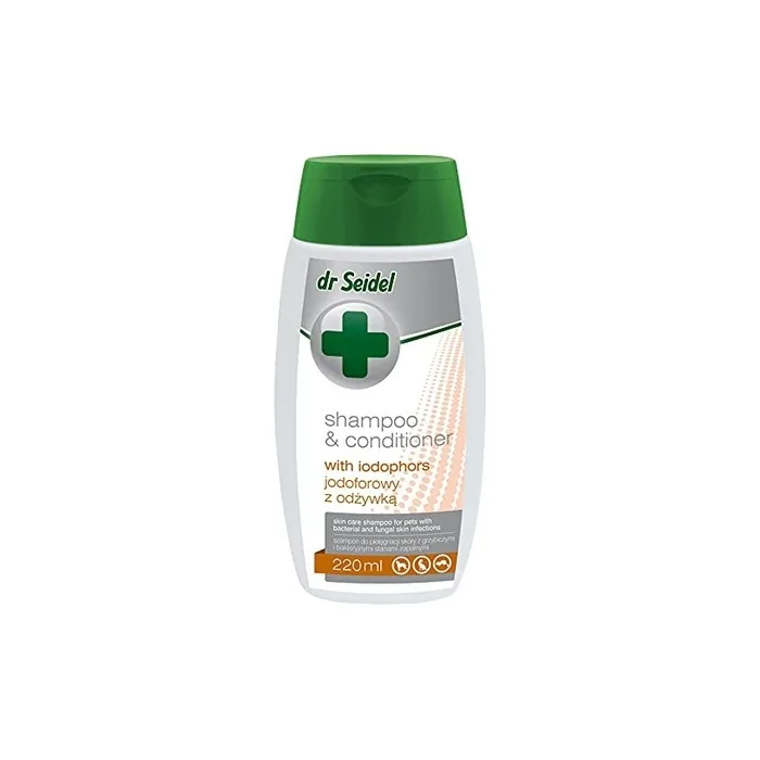 DR SEIDEL Jodophor Shampoo with Rinse 220ml for Skin Inflammation and Itching Treatment