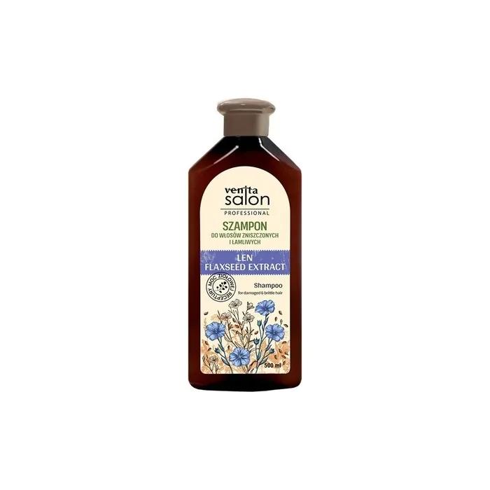 Venita Salon Professional Shampoo With Flax For Damaged And Brittle Hair 500 Ml