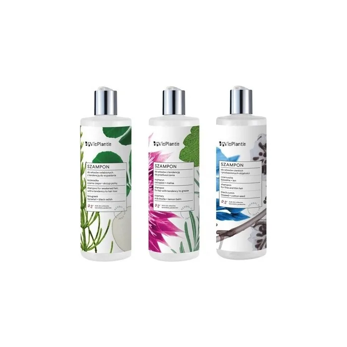 Vis Plantis Shampoo for Oily Weak Thick Hair Against Hair Loss 400ml