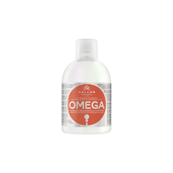 Kallos Omega Rich Regenerating Shampoo With Omega-6 Complex And Macadamia Oil - 1000ml