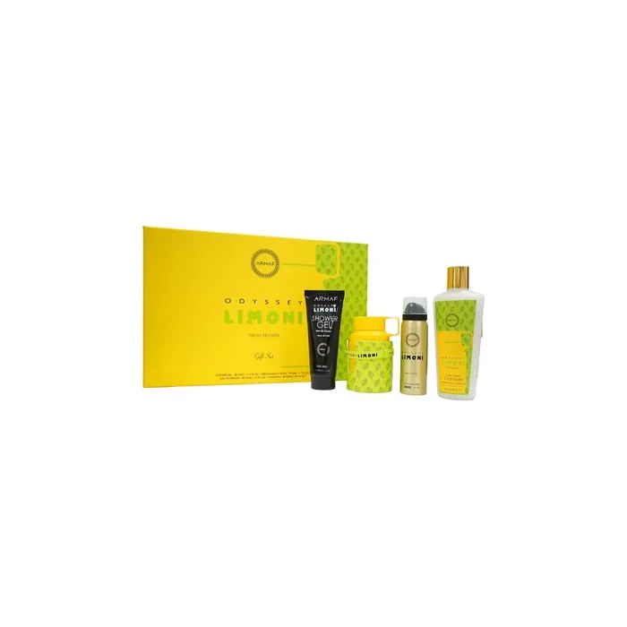 Armaf Odyssey Limoni Fresh Edition Set Includes Eau De Parfum 100ml Perfume Body Spray 50ml Shower Gel 100ml And Shampoo 250ml