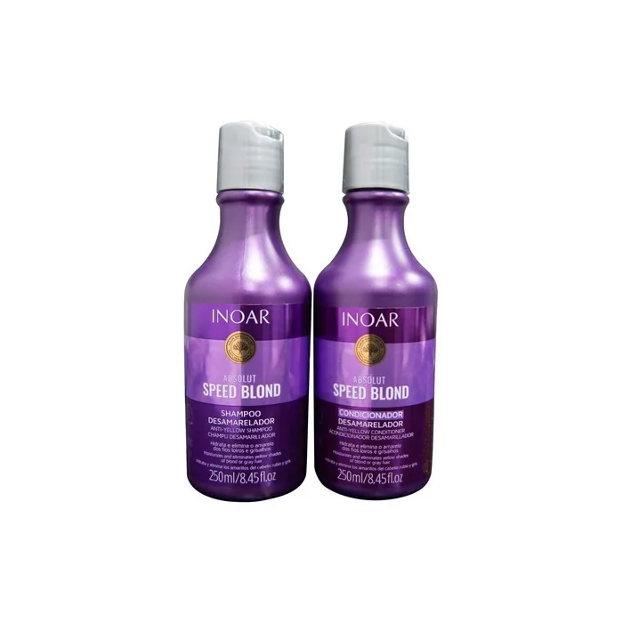 Inoar Professional Absolut Speed Blond Shampoo & Conditioner 250ml 8.45oz