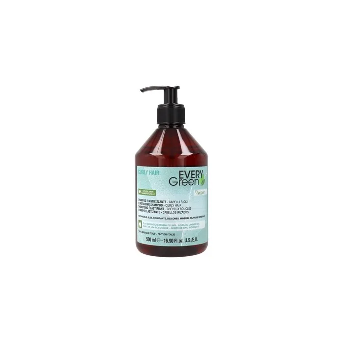 Every Green Curly Hair Shampoo 500ml - Elasticizing Formula for Curly Hair