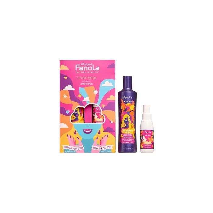 Fanola Celebration Kit 20 Years Wonder No Yellow Shampoo and Wonder Hair Mist