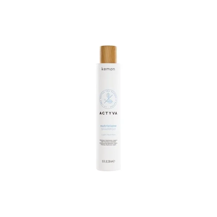 Kemon Actyva Nutrition Shampoo Moisturizing and Protective for Skin and Dry Hair with Oat and Olive Oil Shine Effect 250ml