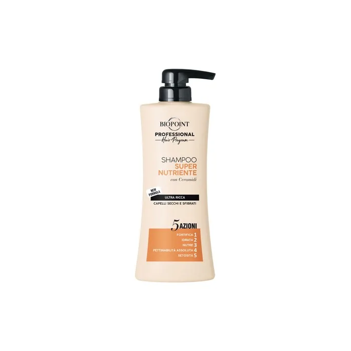 Biopoint Professional Super Nutrient Shampoo 5 Actions Ultra Rich For Dry And Damaged Hair 400 Ml