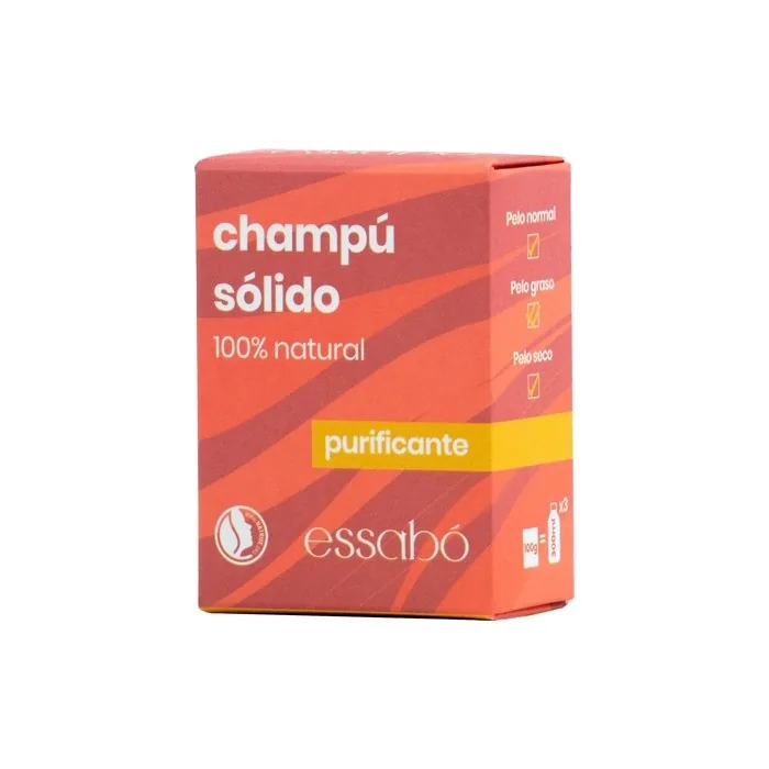 Essabo Purifying Solid Shampoo 100% Natural Pomegranate Oil